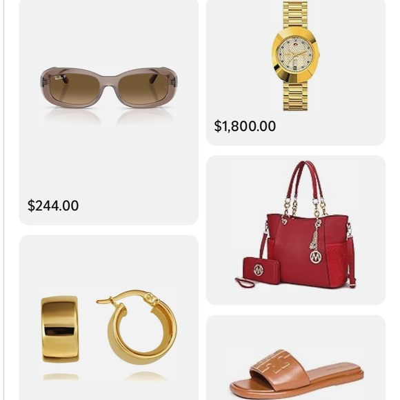 ~Michael Kors-Esque Red Tote Bag & Wallet Set w/Gold Tone “M” Hardware~ - Picture 8 of 14